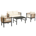 Ensemble canapé d'extérieur multi-places avec table