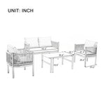Ensemble canapé d'extérieur multi-places avec table