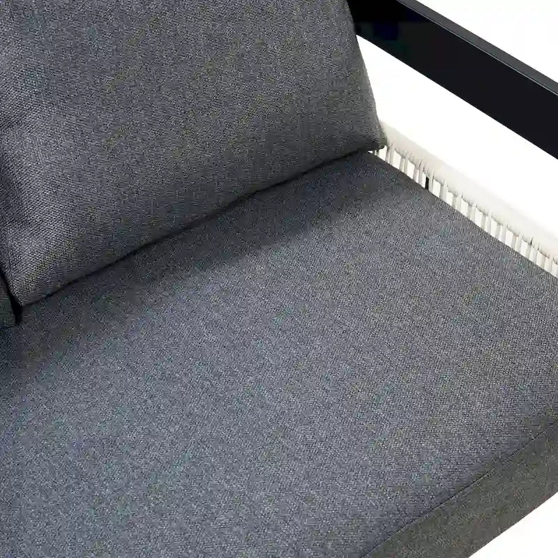 Ensemble canapé d'extérieur en fer pour plusieurs personnes avec table