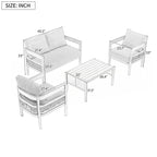 Ensemble canapé d'extérieur en fer pour plusieurs personnes avec table