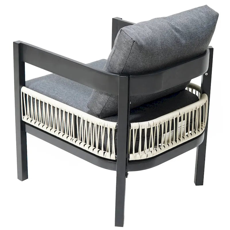 Ensemble canapé d'extérieur en fer pour plusieurs personnes avec table