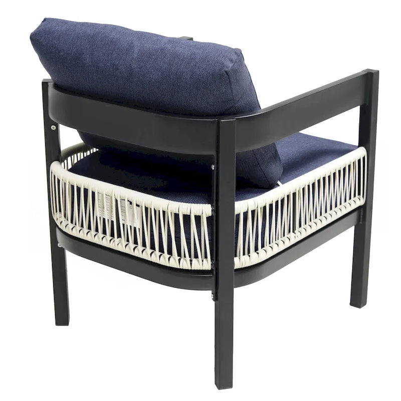 Ensemble canapé d'extérieur en fer pour plusieurs personnes avec table
