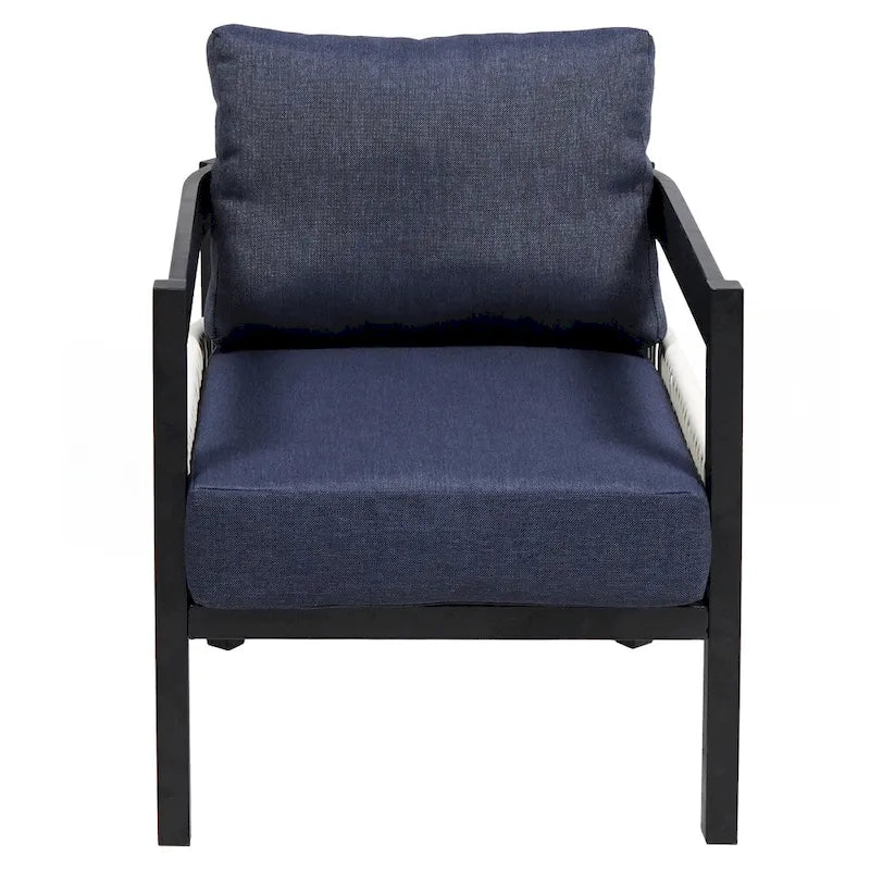 Ensemble canapé d'extérieur en fer pour plusieurs personnes avec table