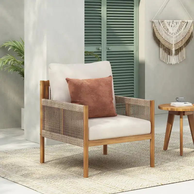 Chaise longue d'extérieur moderne en tissu tissé