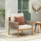Chaise longue d'extérieur moderne en tissu tissé