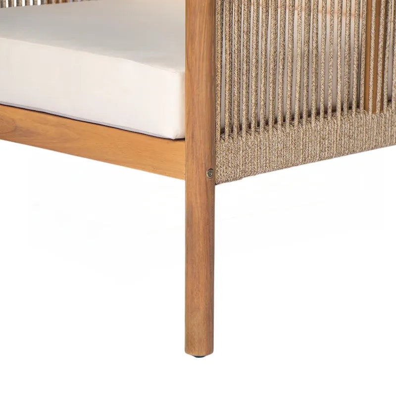 Chaise longue d'extérieur moderne en tissu tissé
