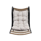 Ensemble de mobilier de jardin Roomfitters 3 pièces en résine tressée avec fauteuil, pouf et coussins pour terrasse ou jardin.