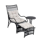 Ensemble de mobilier de jardin Roomfitters 3 pièces en résine tressée avec fauteuil, pouf et coussins pour terrasse ou jardin.