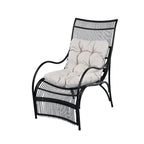 Ensemble de mobilier de jardin Roomfitters 3 pièces en résine tressée avec fauteuil, pouf et coussins pour terrasse ou jardin.