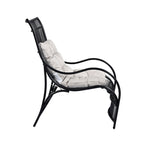 Ensemble de mobilier de jardin Roomfitters 3 pièces en résine tressée avec fauteuil, pouf et coussins pour terrasse ou jardin.