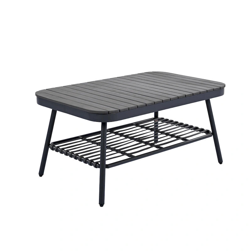 Ensemble de conversation extérieur Roomfitters 4 pièces avec dossier en corde tressée, coussins et chaises à structure métallique