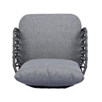 Ensemble de conversation extérieur Roomfitters 4 pièces avec dossier en corde tressée, coussins et chaises à structure métallique
