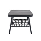 Ensemble de conversation extérieur Roomfitters 4 pièces avec dossier en corde tressée, coussins et chaises à structure métallique