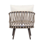 Ensemble de conversation extérieur Roomfitters 4 pièces avec dossier en corde tressée, coussins et chaises à structure métallique