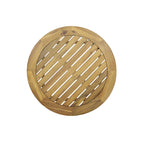 Table basse ronde de patio Roomfitters, plateau à lattes en bois d'acacia massif et pieds fuselés, bois naturel