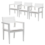 Ensemble de 4 chaises de jardin fixes en aluminium, coussins Sunbrella résistants aux intempéries, pieds fuselés