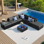 8-Piece Wicker Modular Sectional Sofa Set with Coffee Table