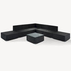 Ensemble de canapés d'angle modulaires en résine tressée 8 pièces avec table basse
