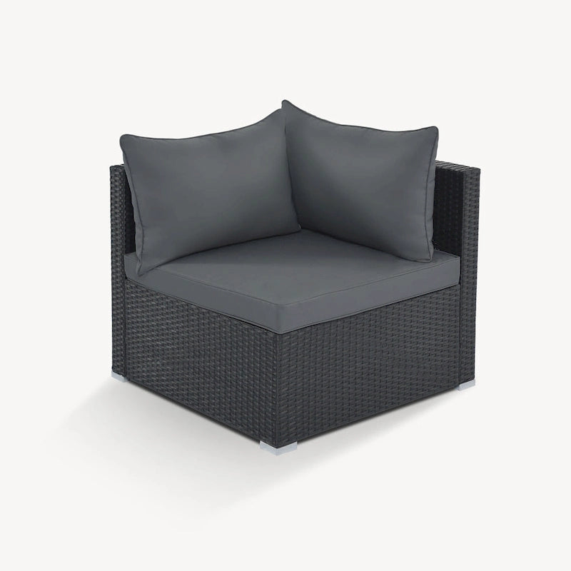 Ensemble de canapés d'angle modulaires en résine tressée 8 pièces avec table basse