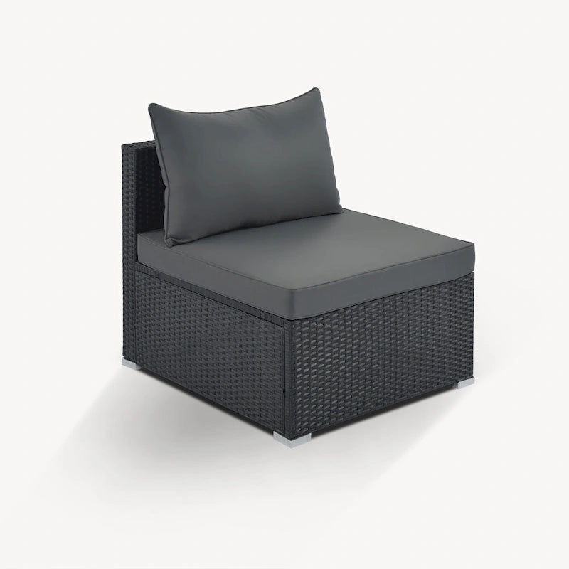 Ensemble de canapés d'angle modulaires en résine tressée 8 pièces avec table basse