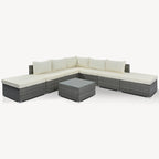 Ensemble de canapés d'angle modulaires en résine tressée 8 pièces avec table basse