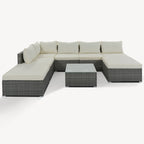 Ensemble de canapés d'angle modulaires en résine tressée 8 pièces avec table basse