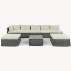 Ensemble de canapés d'angle modulaires en résine tressée 8 pièces avec table basse