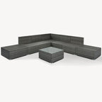 Ensemble de canapés d'angle modulaires en résine tressée 8 pièces avec table basse