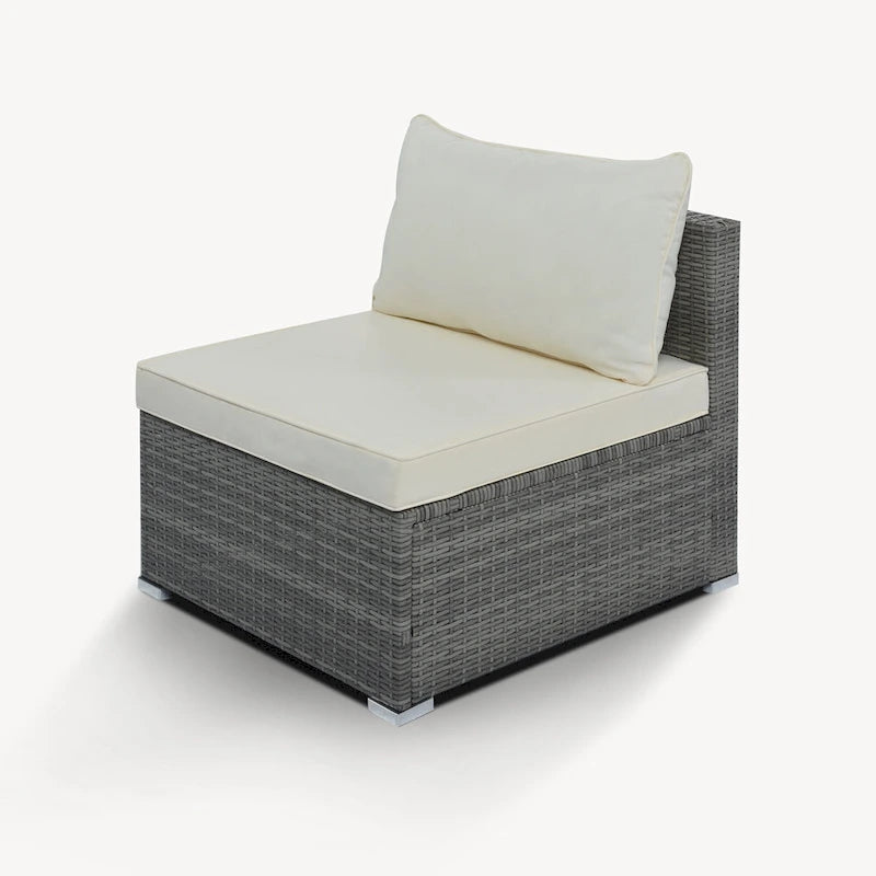 Ensemble de canapés d'angle modulaires en résine tressée 8 pièces avec table basse