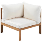 Ensemble de canapé d'angle en bois d'acacia 4 pièces avec table