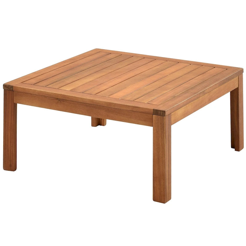 Ensemble de canapé d'angle en bois d'acacia 4 pièces avec table