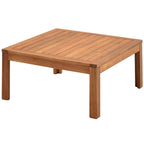 Ensemble de canapé d'angle en bois d'acacia 4 pièces avec table
