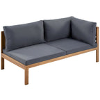 Ensemble de canapé d'angle en bois d'acacia 4 pièces avec table