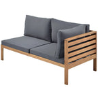 Ensemble de canapé d'angle en bois d'acacia 4 pièces avec table