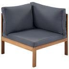 Ensemble de canapé d'angle en bois d'acacia 4 pièces avec table
