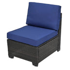 Ensemble de canapé d'angle en rotin 10 pièces avec table de rangement et coussins imperméables