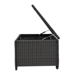 Ensemble de canapé d'angle en rotin 10 pièces avec table de rangement et coussins imperméables