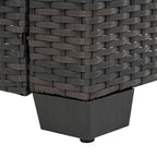 Ensemble de canapé d'angle en rotin 10 pièces avec table de rangement et coussins imperméables