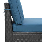 Ensemble de canapé d'angle en rotin 10 pièces avec table de rangement et coussins imperméables