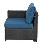 Ensemble de canapé d'angle en rotin 10 pièces avec table de rangement et coussins imperméables