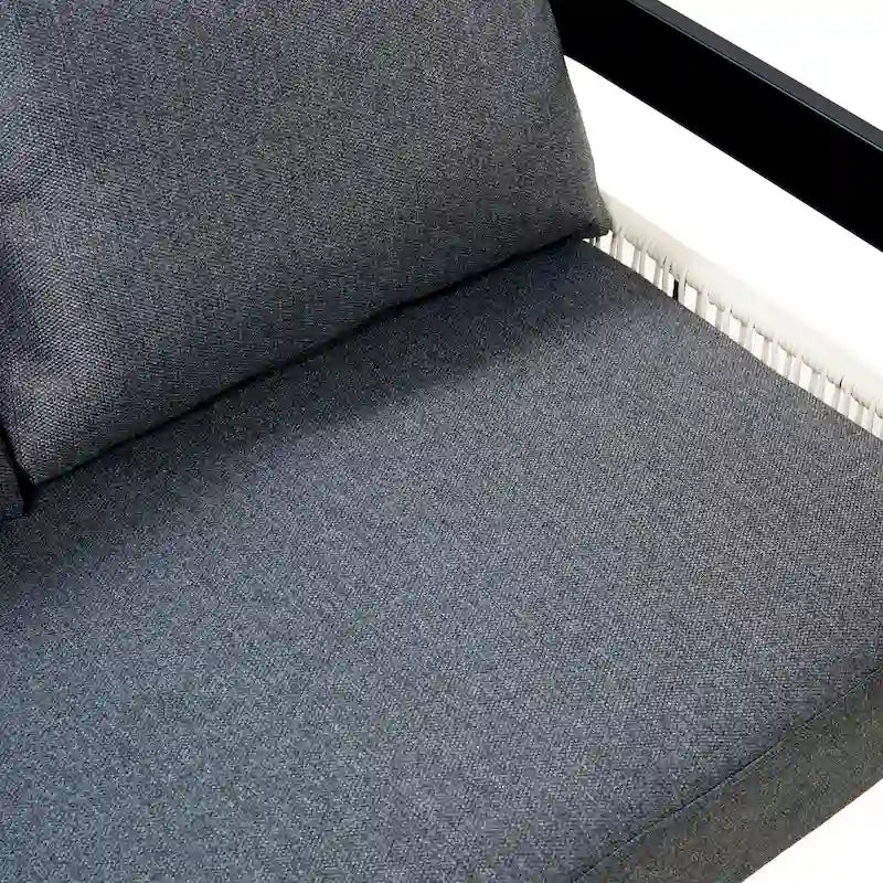 Ensemble de canapé d'extérieur Roomfitters pour plusieurs personnes en fer avec table, décoration en rotin, imperméable et antirouille, idéal pour le jardin et la pelouse.