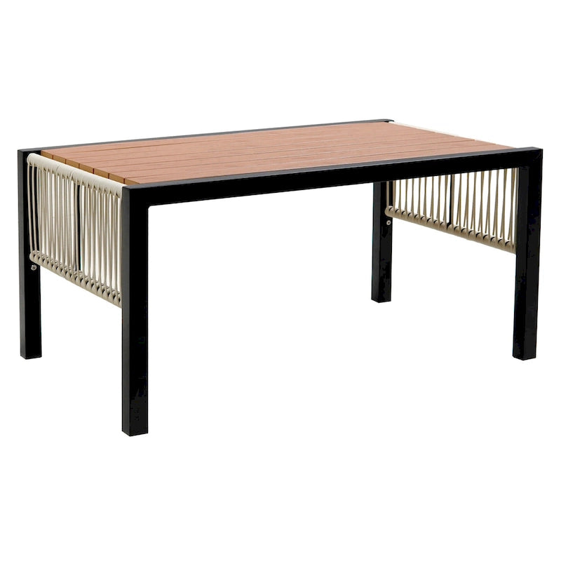 Ensemble de canapé d'extérieur Roomfitters pour plusieurs personnes en fer avec table, décoration en rotin, imperméable et antirouille, idéal pour le jardin et la pelouse.