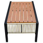 Ensemble de canapé d'extérieur Roomfitters pour plusieurs personnes en fer avec table, décoration en rotin, imperméable et antirouille, idéal pour le jardin et la pelouse.