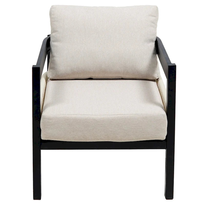 Ensemble de canapé d'extérieur Roomfitters pour plusieurs personnes en fer avec table, décoration en rotin, imperméable et antirouille, idéal pour le jardin et la pelouse.