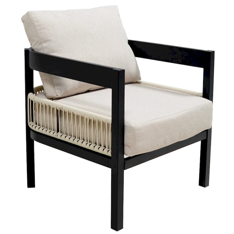 Ensemble de canapé d'extérieur Roomfitters pour plusieurs personnes en fer avec table, décoration en rotin, imperméable et antirouille, idéal pour le jardin et la pelouse.