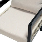 Ensemble de canapé d'extérieur Roomfitters pour plusieurs personnes en fer avec table, décoration en rotin, imperméable et antirouille, idéal pour le jardin et la pelouse.