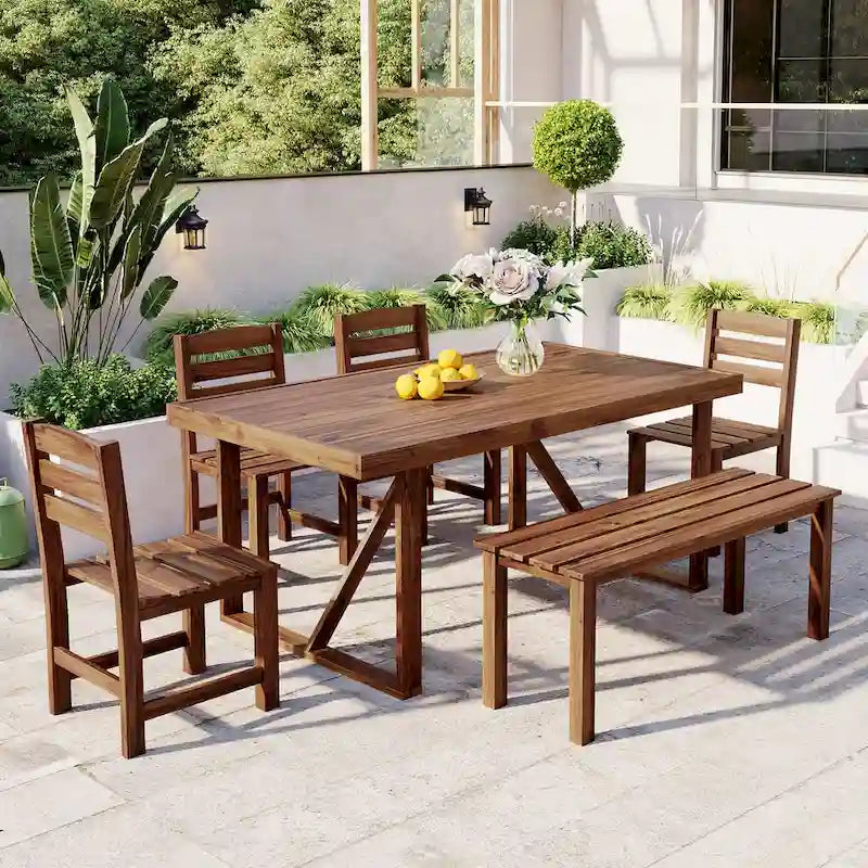 Ensemble table et chaises d'extérieur Roomfitters en bois d'acacia de haute qualité pour patio, balcon, jardin
