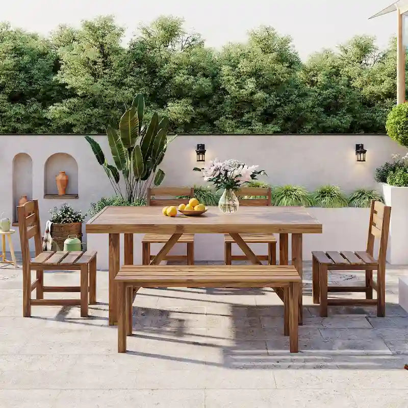 Ensemble table et chaises d'extérieur Roomfitters en bois d'acacia de haute qualité pour patio, balcon, jardin