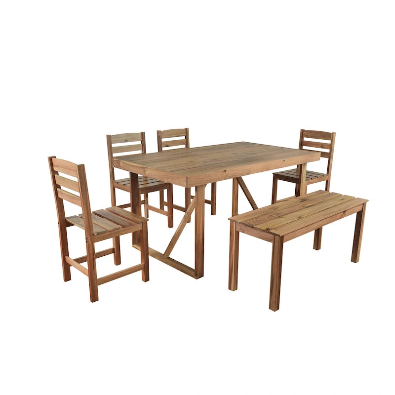 Ensemble table et chaises d'extérieur Roomfitters en bois d'acacia de haute qualité pour patio, balcon, jardin