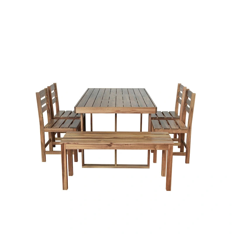 Ensemble table et chaises d'extérieur Roomfitters en bois d'acacia de haute qualité pour patio, balcon, jardin